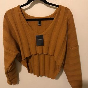Cropped mustard yellow sweater
